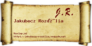 Jakubecz Rozália névjegykártya