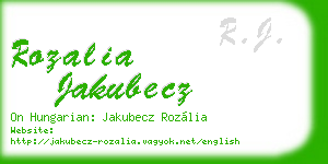 rozalia jakubecz business card