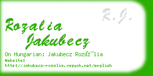 rozalia jakubecz business card